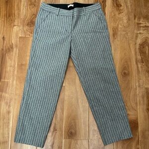 J.Crew grey and black pinstripes ankle trousers